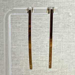 Hand Forged Gold Tone Long Bar Stick Earrings Polish Finish Stud Butterfly Backs
